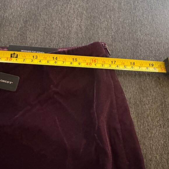 Black Label by Chico's Dark Purple Velvet Wide Leg Pants, Size 1 Regular NWT - Picture 9 of 9